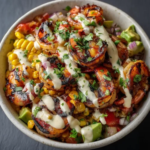Home 18 The Ultimate Char-Grilled Shrimp Bowl with Creamy Garlic Sauce