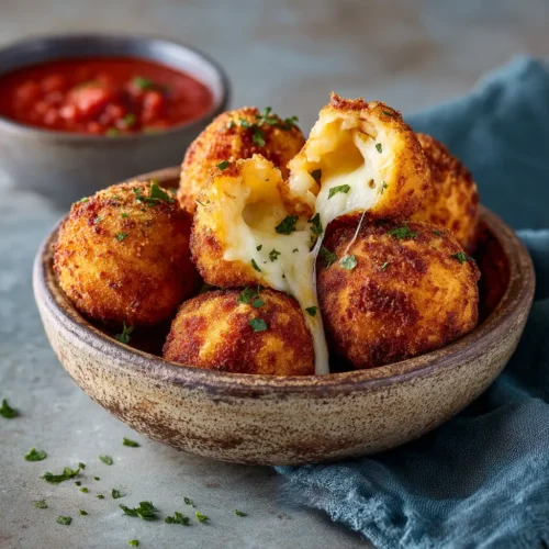 Crispy Baked Arancini (with Gooey Mozzarella Center)