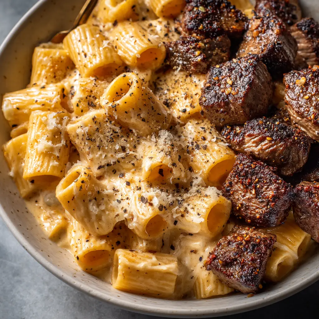 Perfectly seared Cajun steak bites glistening with savory pan juices and spices.