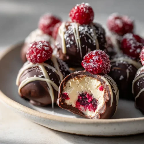 Home 2 Decadent Raspberry Cheesecake Truffles