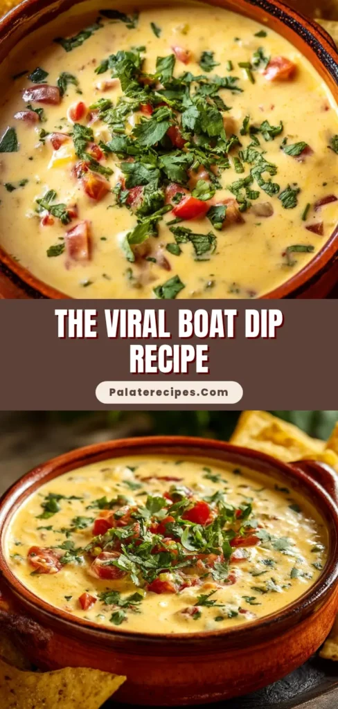 Boat Dip Recipe: The Ultimate Creamy Summer Fiesta Appetizer 5 Overhead view of creamy, thick boat dip recipe in an orange bowl with tortilla chips.