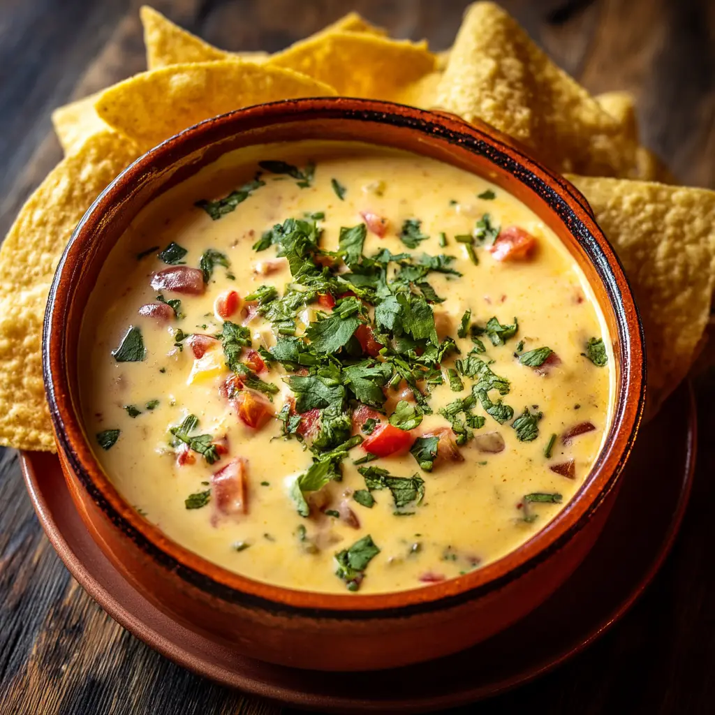 Boat Dip Recipe: The Ultimate Creamy Summer Fiesta Appetizer 2 Rustic orange ceramic bowl filled with creamy cold boat dip recipe on a dark wooden surface with a soft lush green background.