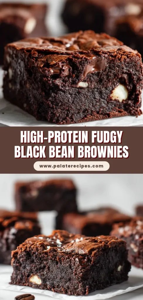 A minimalist composition showing thick, fudgy high protein black bean brownies scattered on white parchment paper over a bright marble surface.
