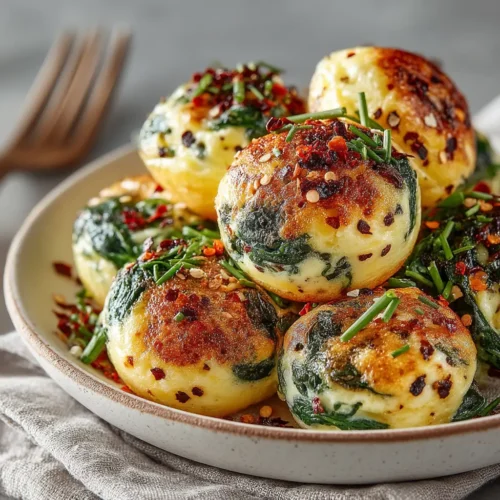 The Best Fluffy Oven-Baked Egg Bites with Spinach and Chili