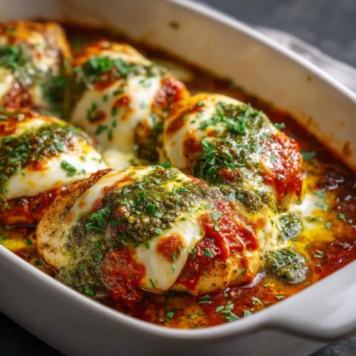 Baked Pesto Mozzarella Chicken
