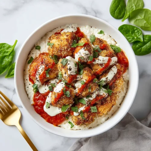 High-Protein Chicken Parm Cottage Cheese Bowl