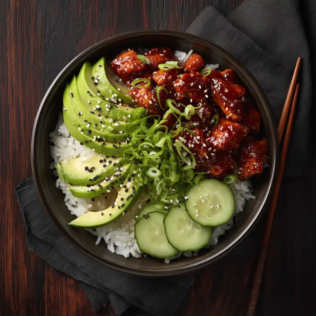 A skillet filled with freshly cooked spicy Korean grilled chicken, garnished with scallions.