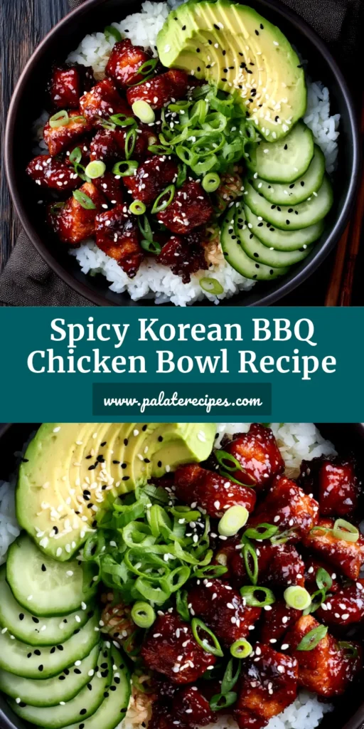 A close-up shot of perfectly grilled Spicy Korean BBQ Chicken skewers on a plate, garnished with sesame seeds and scallions.