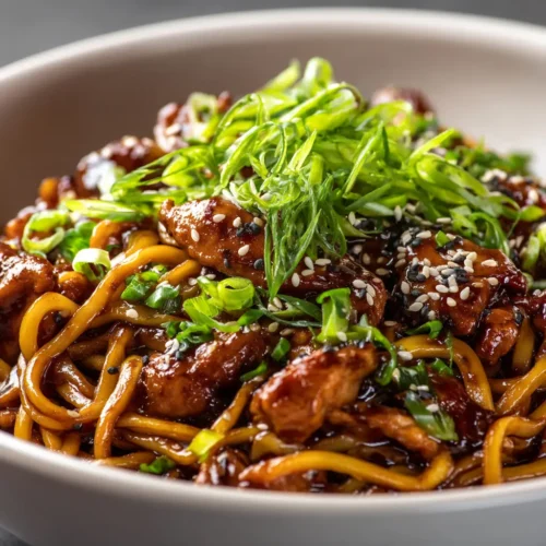 Sticky Garlic Chicken Noodles (Quick & Easy Recipe)