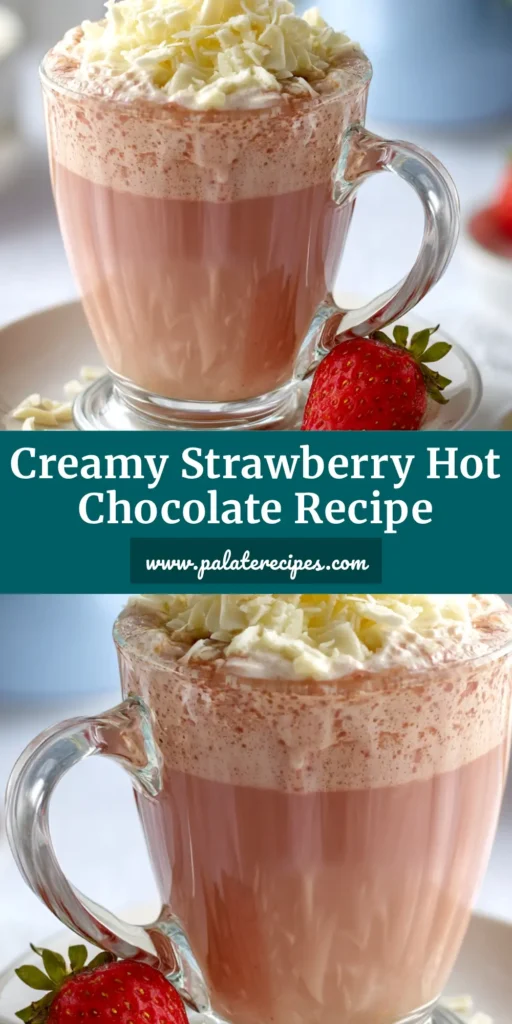 Strawberry Hot Chocolate: The Ultimate Creamy & Dreamy Recipe 4 A cozy mug of creamy pink strawberry hot chocolate, topped with whipped cream and sprinkles, perfect for a comforting treat.