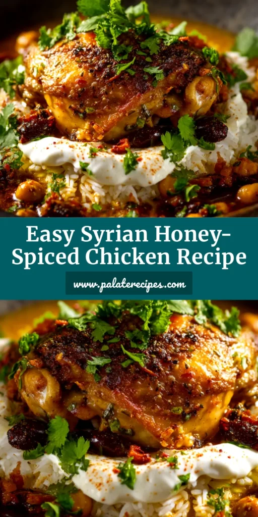 An overhead shot of a platter of golden-brown roasted chicken from an authentic Syrian chicken recipe, garnished with fresh herbs.