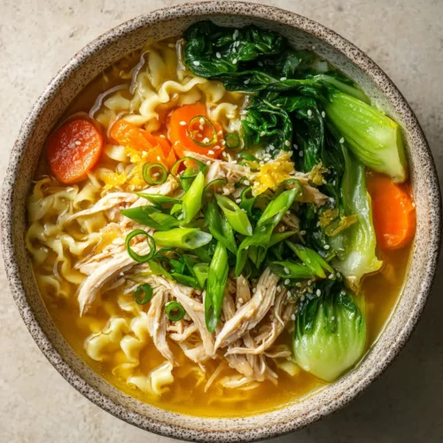 Restorative Ginger Garlic Chicken Noodle Soup