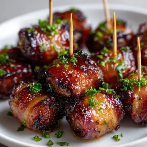 The Ultimate Bacon Wrapped Water Chestnuts with a Sticky Soy Glaze