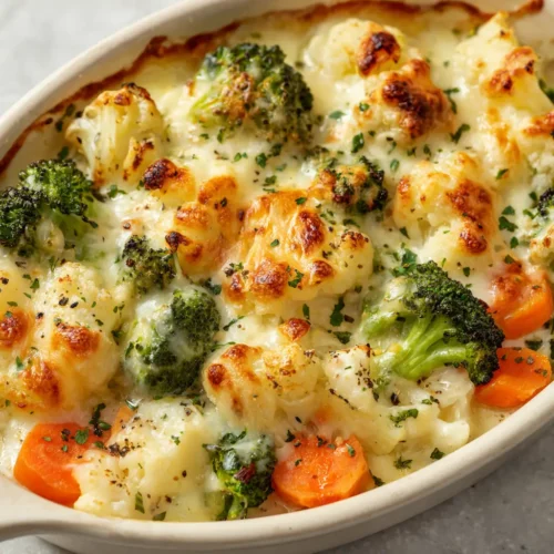 The Ultimate Winter Vegetable Casserole with Golden-Brown Cheese Crust